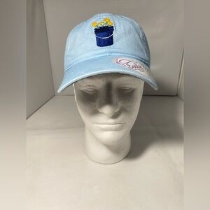 New - Womens Infinity For Her Flower Adjustable Hat Ponytail Opening Baby Blue